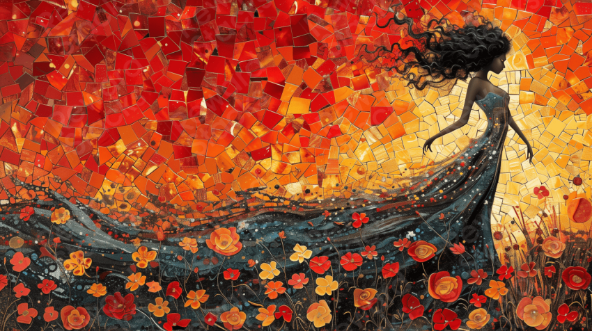 Mosaic Illustration girl