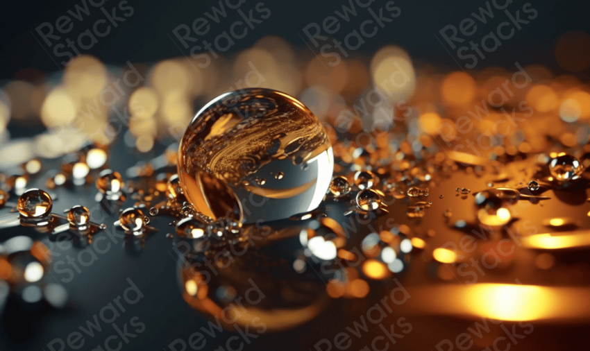 Macro water drops lighting