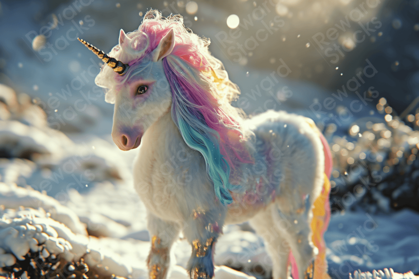 Unicorn in snow