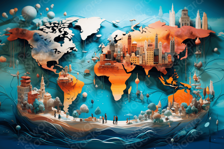 Illustration of world map