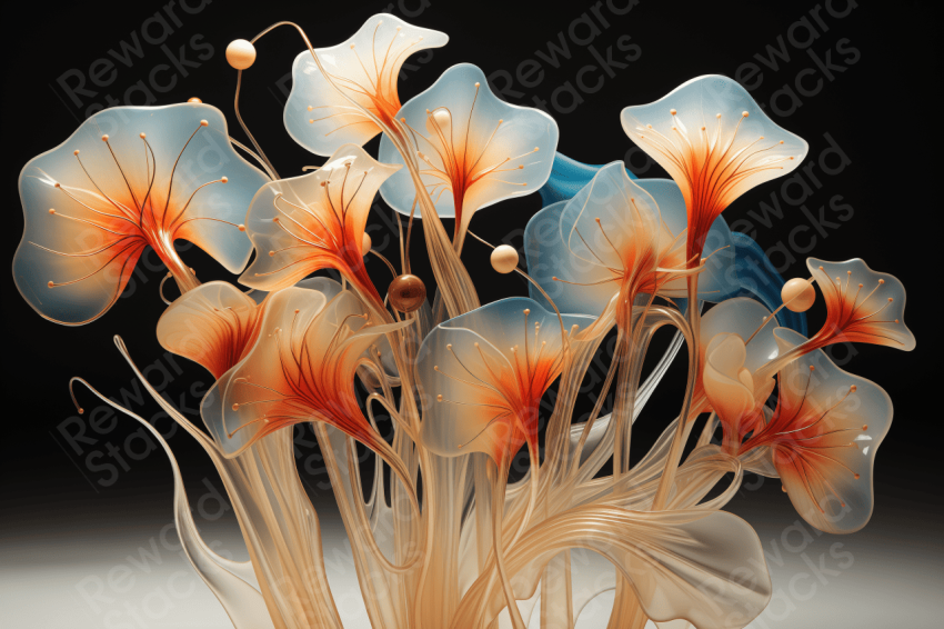 Abstract floral on black