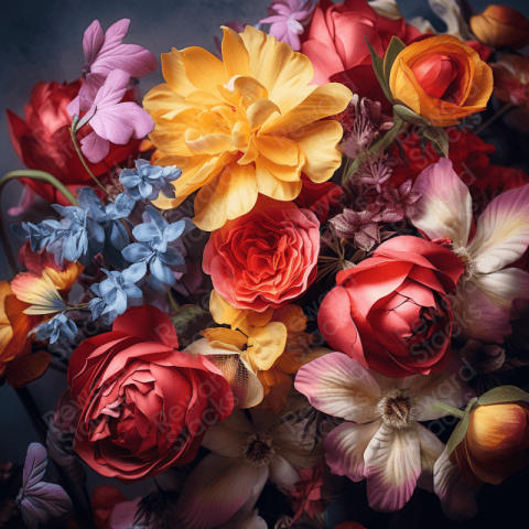 Poster flowers in dramatic light
