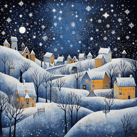 Snow covered village