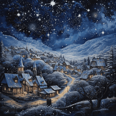 Snow covered village