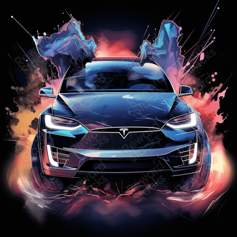 Tesla model X  for t shirt design