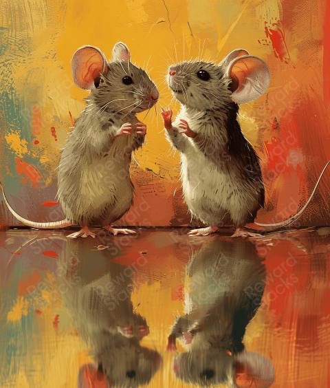 Pair of mice painting