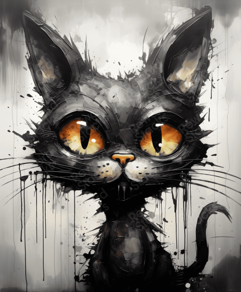 Cat painting strokes