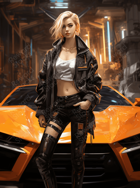 Lady with car