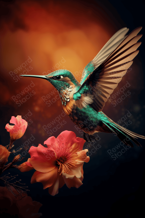 Colorful bird flying