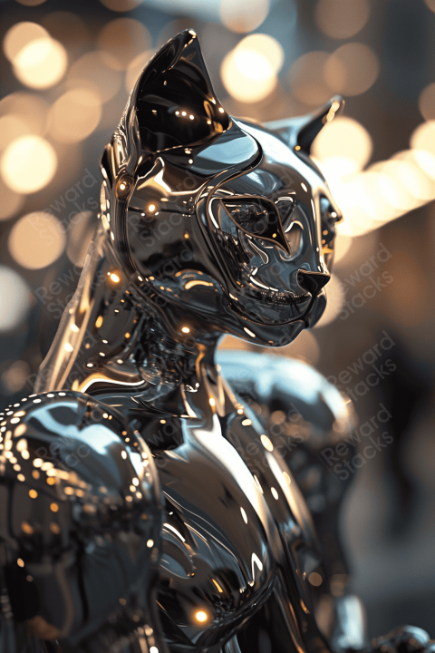 Robo cat statue