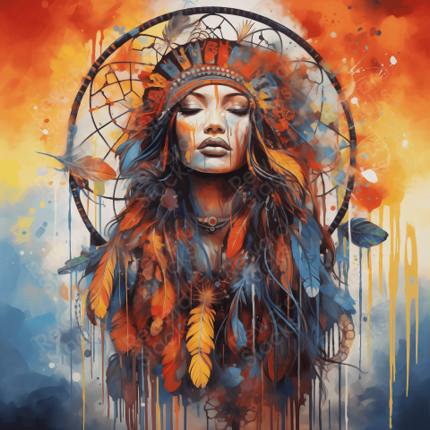 Dreamcatcher mixed media vibrant