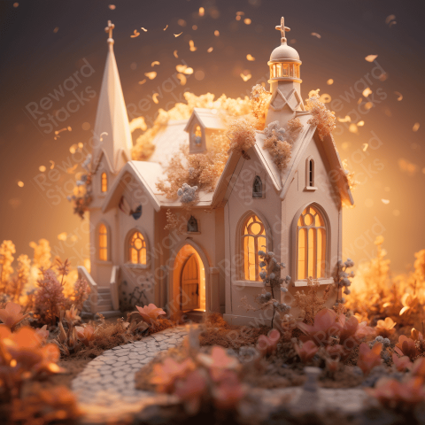 3D scene with beautiful light