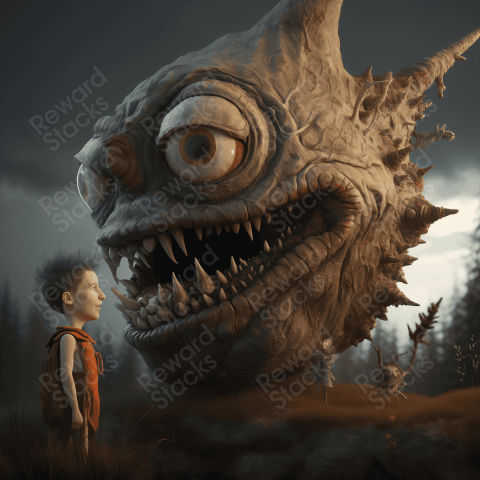 Giant creature with a boy