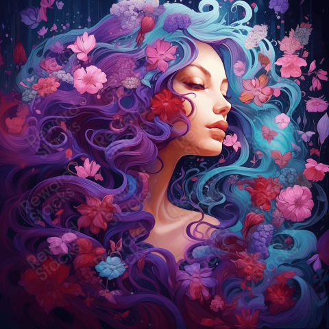 Purpule flowery illustration