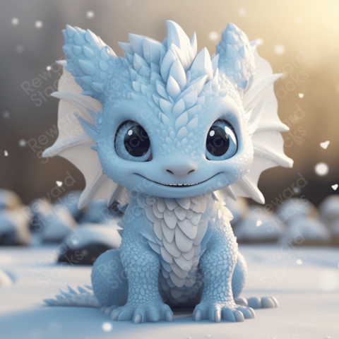 Cute winter dragon