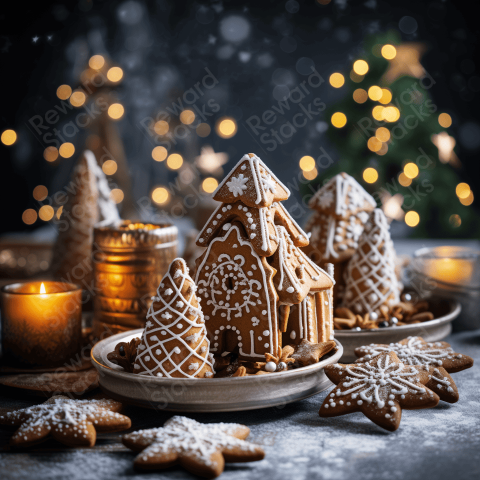 Christmas food photography gingerbread cookies