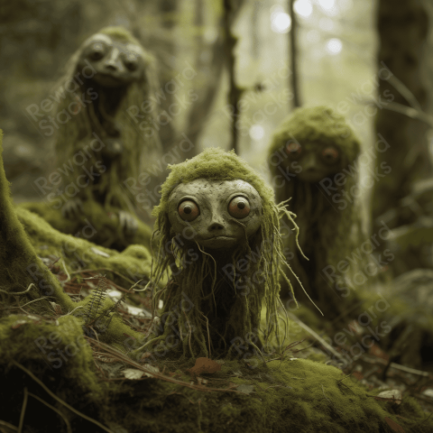 Mossy creatures in the woods