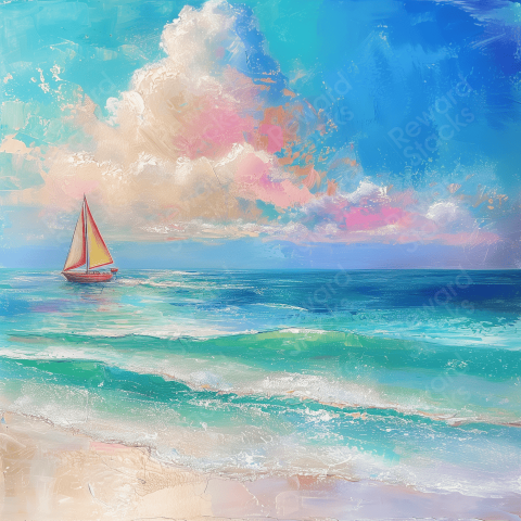 Pastel tropical beach