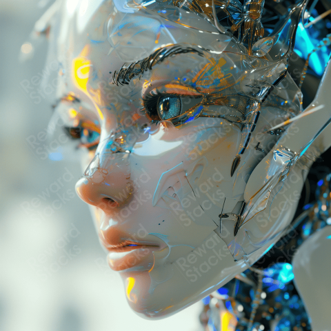 Robot girl beautiful art