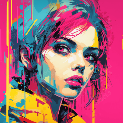 Graphic illustration cyberpunk
